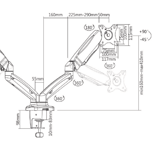 Monitor Arms - Ergometric