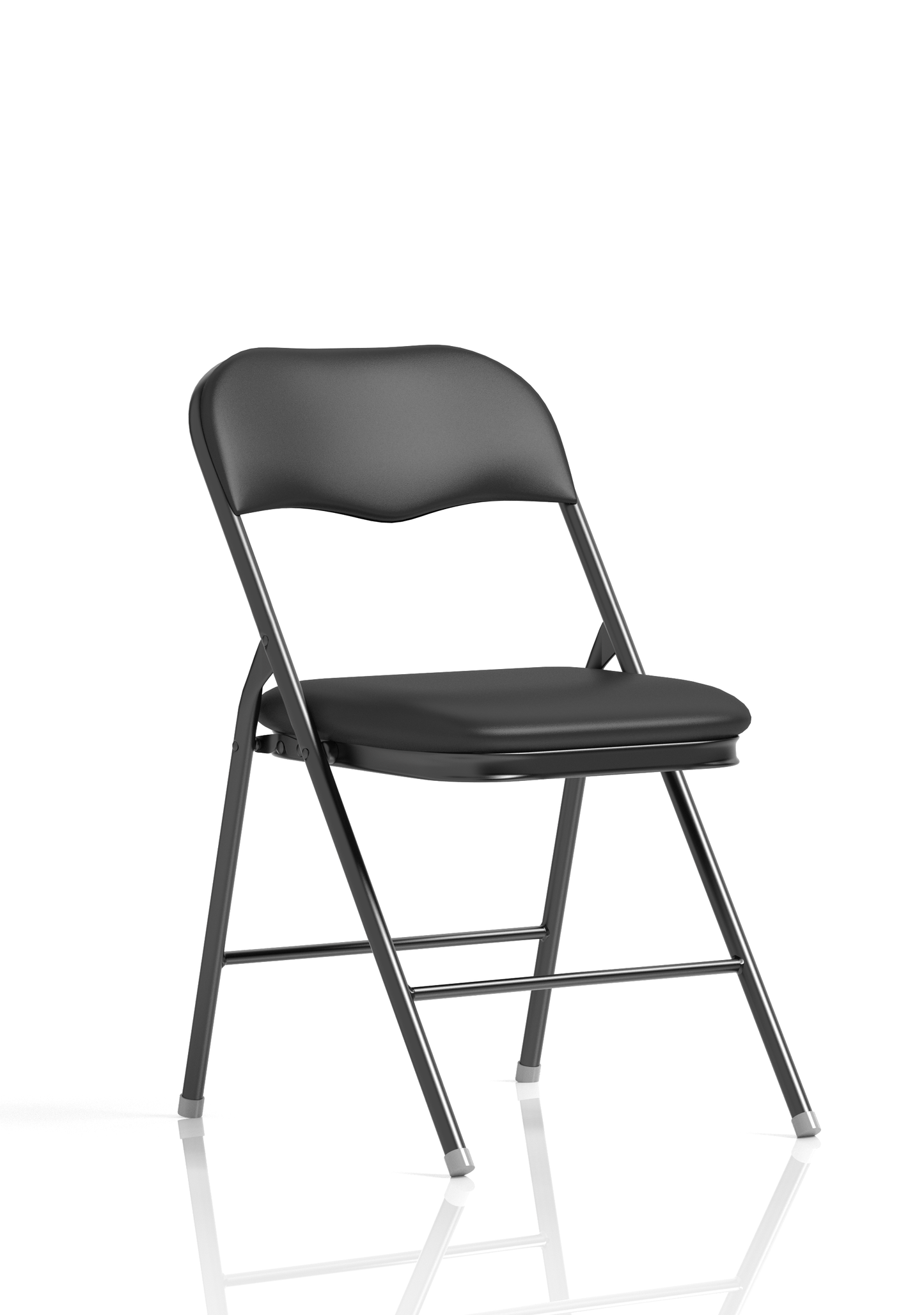 Sicily Black Polyurethane Folding Chair - Ergometric