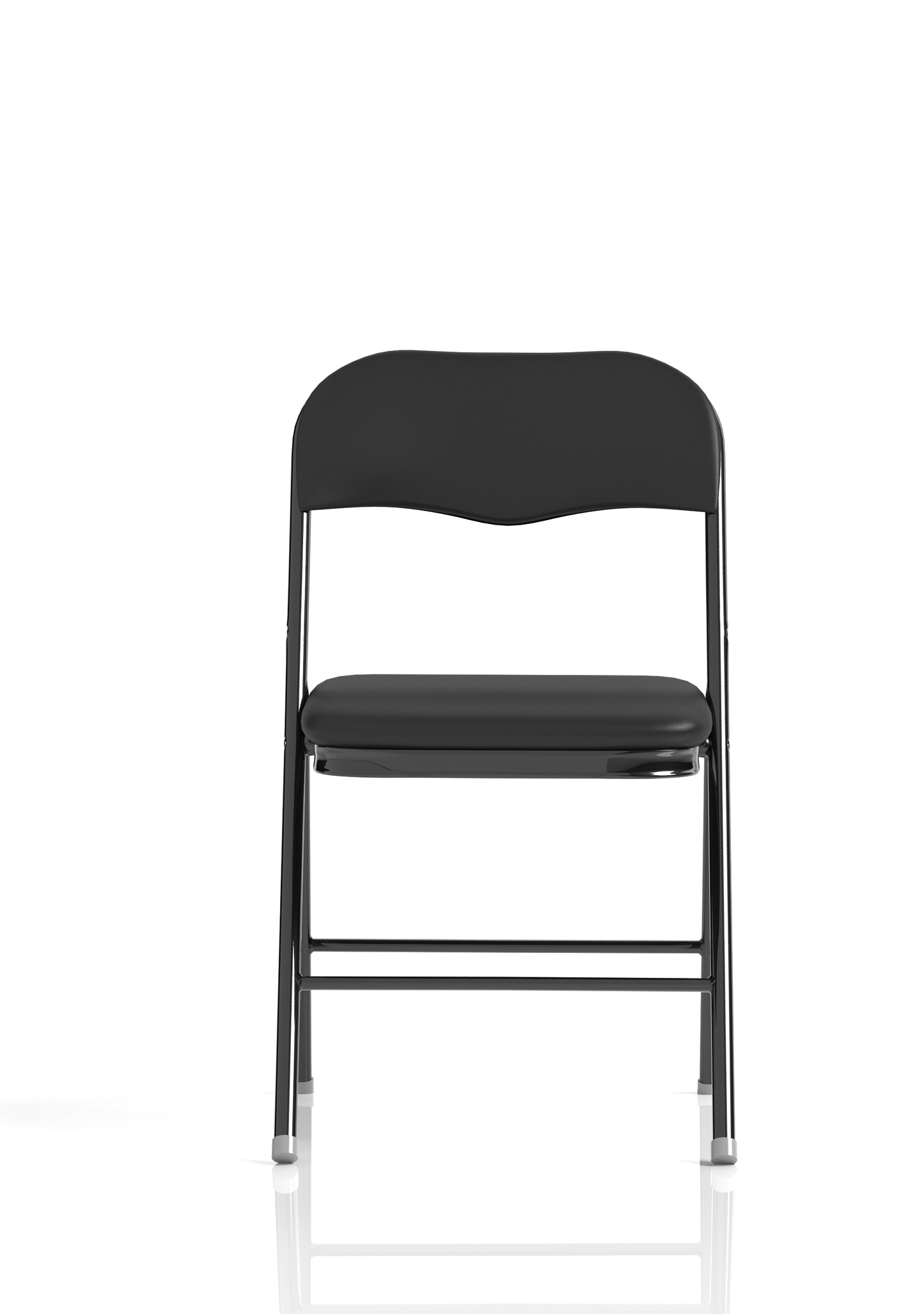 Sicily Black Polyurethane Folding Chair - Ergometric