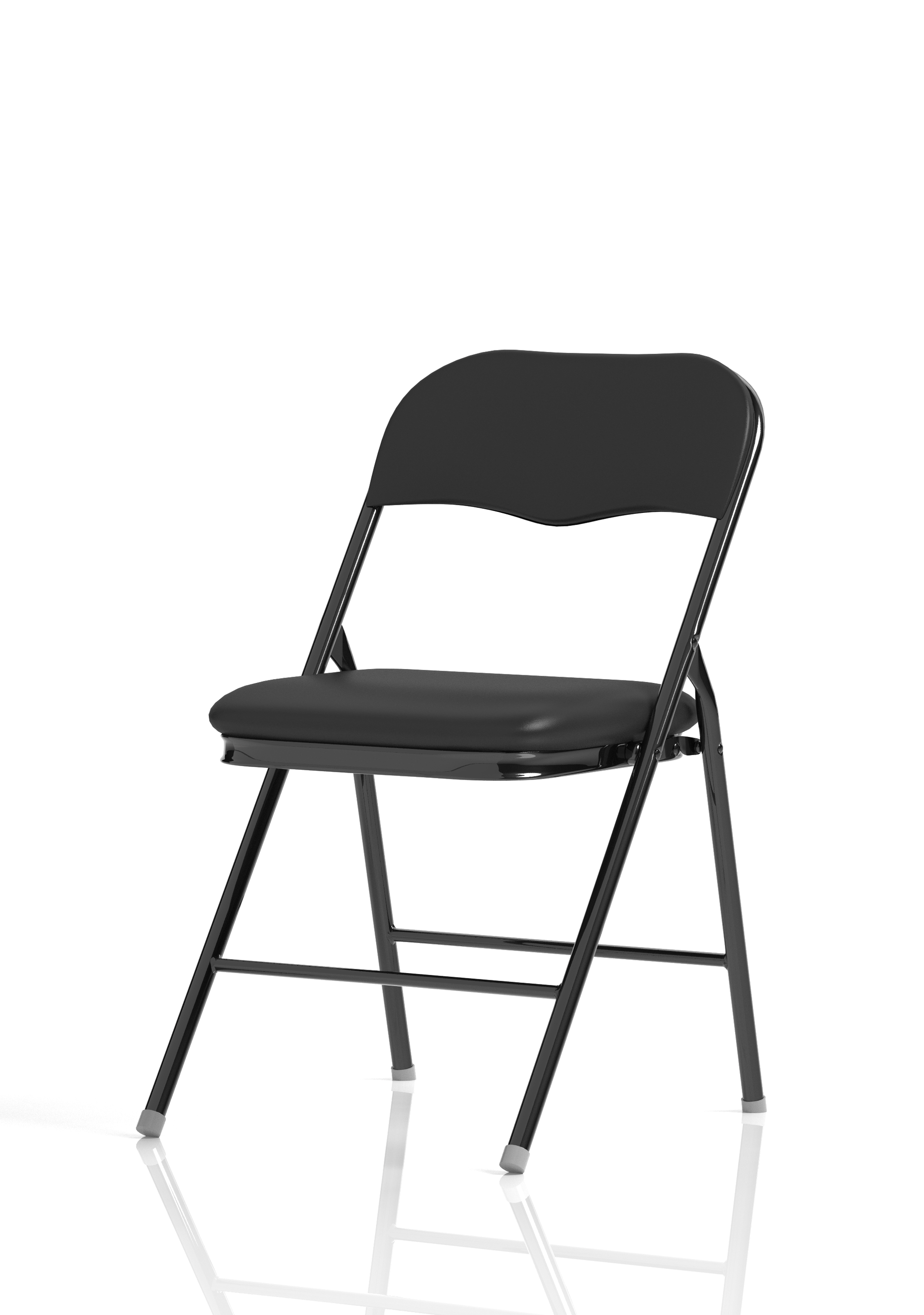 Sicily Black Polyurethane Folding Chair - Ergometric