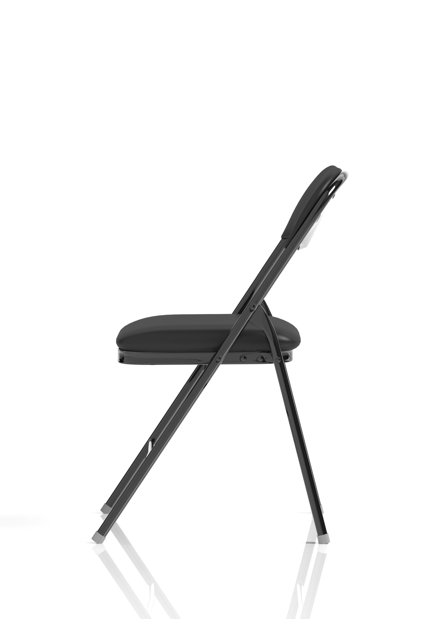 Sicily Black Polyurethane Folding Chair - Ergometric