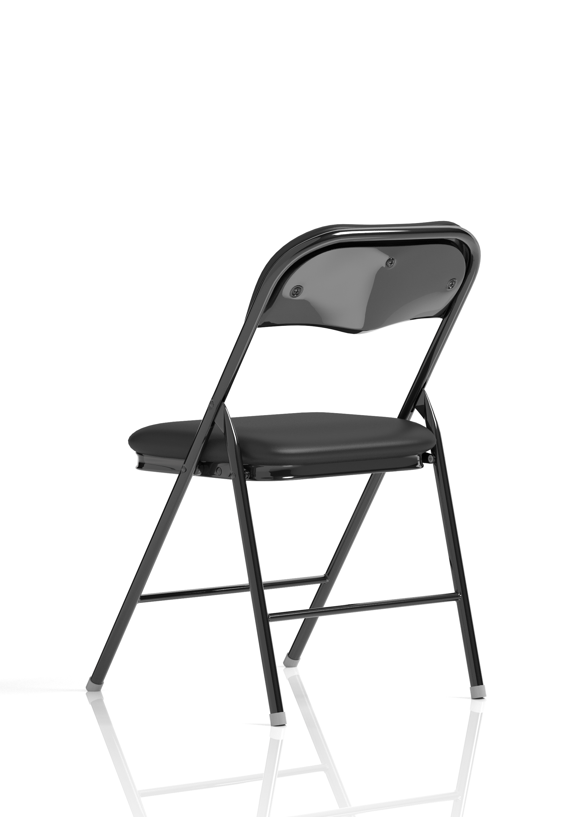 Sicily Black Polyurethane Folding Chair - Ergometric