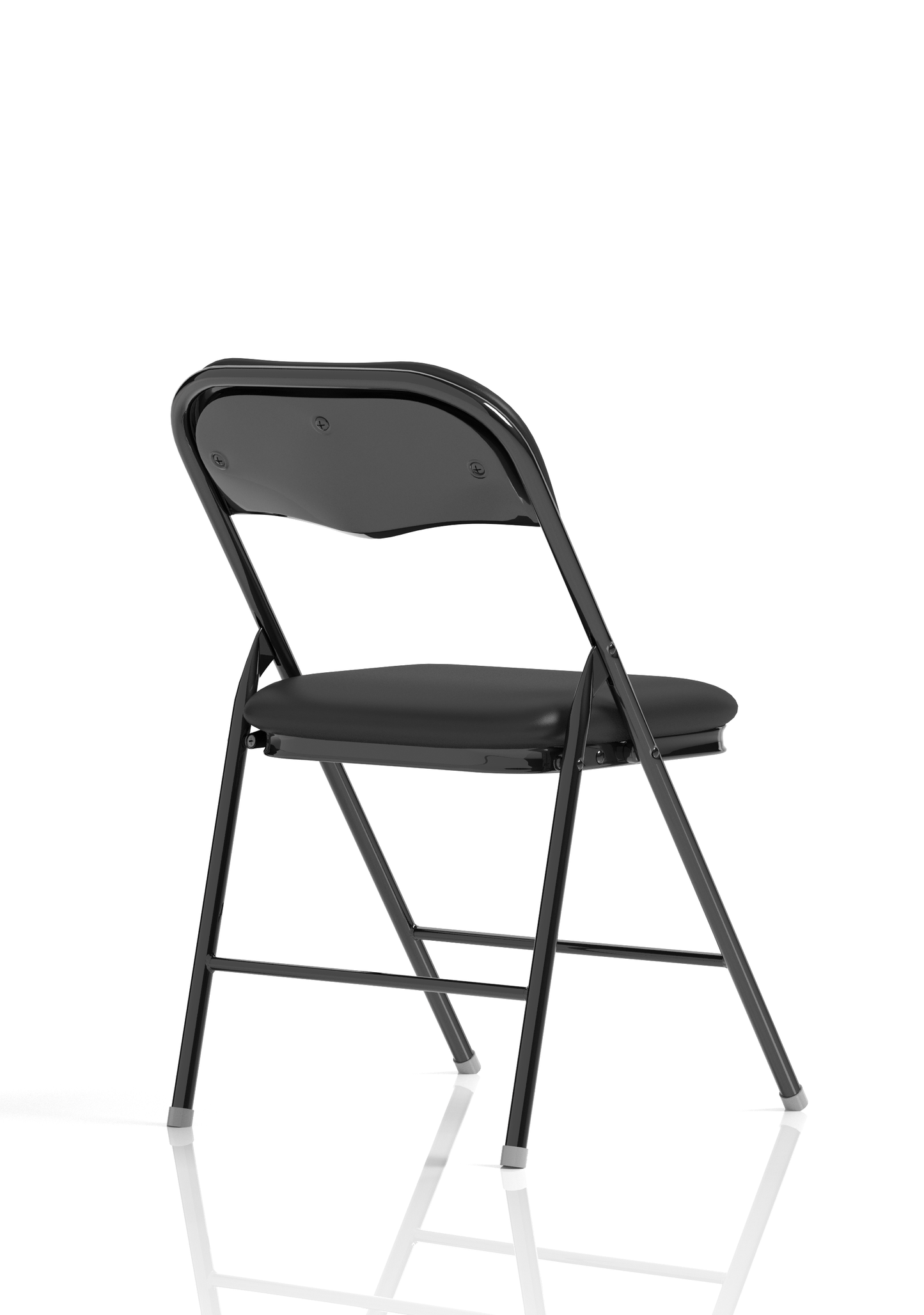 Sicily Black Polyurethane Folding Chair - Ergometric