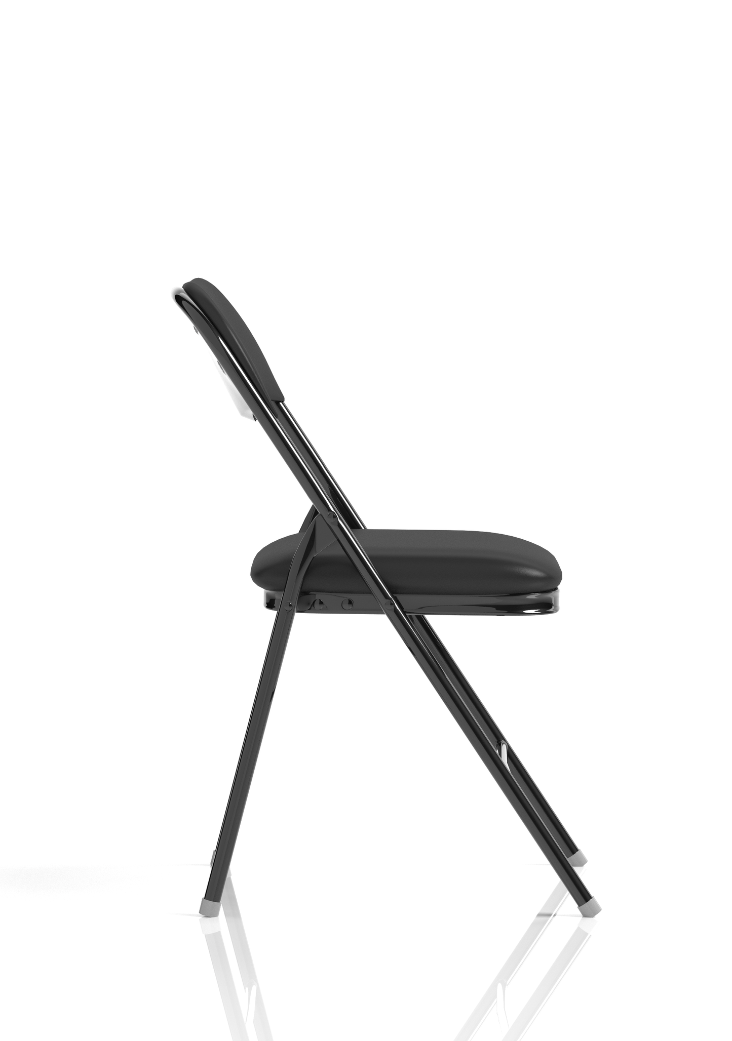 Sicily Black Polyurethane Folding Chair - Ergometric