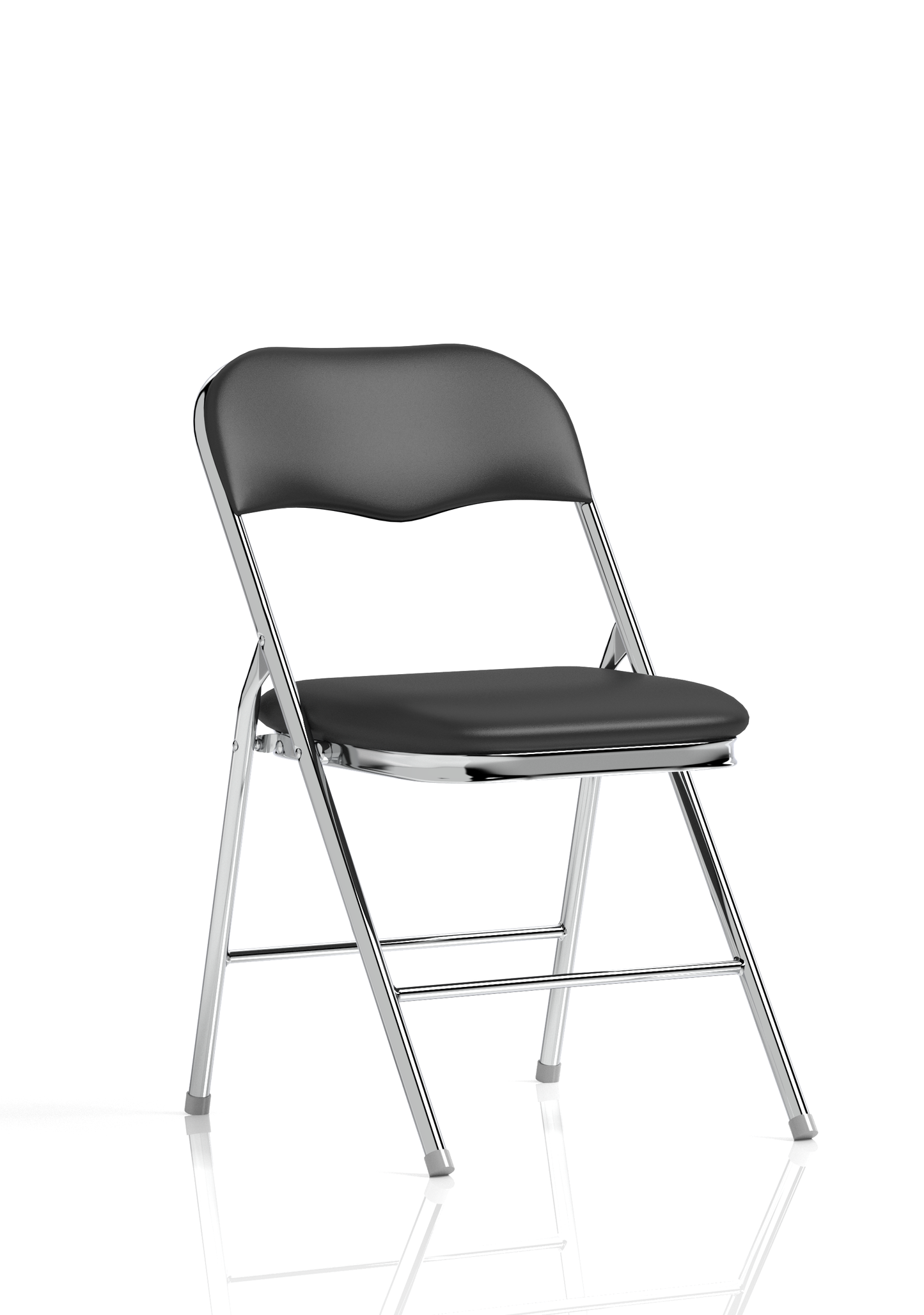 Sicily Black Polyurethane Folding Chair - Ergometric