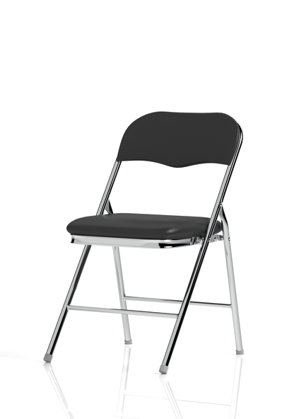 Sicily Black Polyurethane Folding Chair - Ergometric