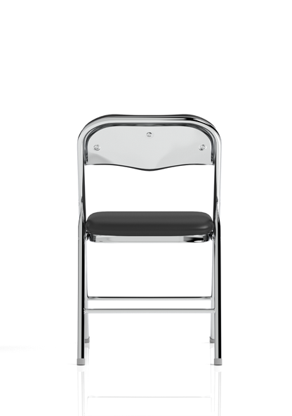 Sicily Black Polyurethane Folding Chair - Ergometric