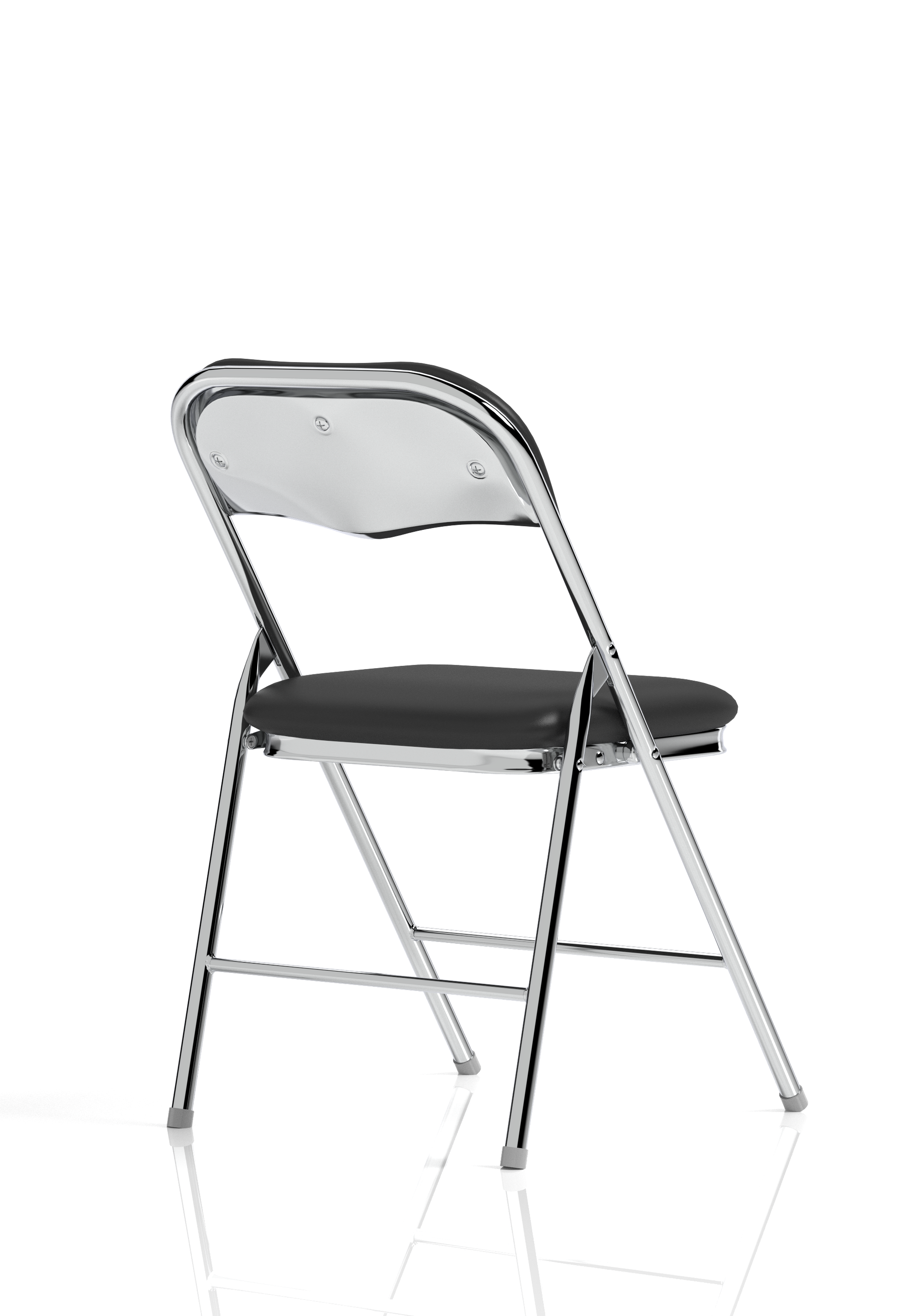 Sicily Black Polyurethane Folding Chair - Ergometric