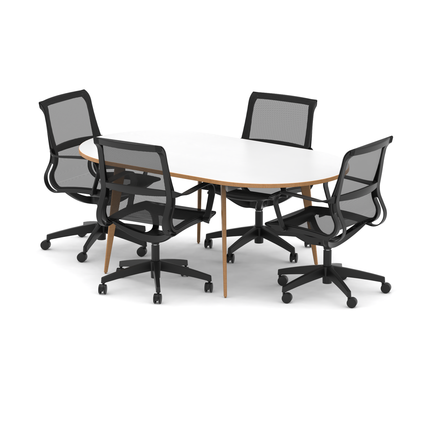 Oslo 1800mm Oval Boardroom Table With Set Of Executive Chairs - Ergometric