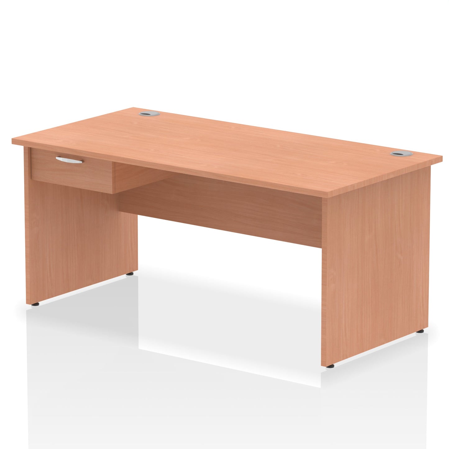 Impulse Panel End Straight Desk Frame With Single One Drawer Fixed Pedestal - Ergometric