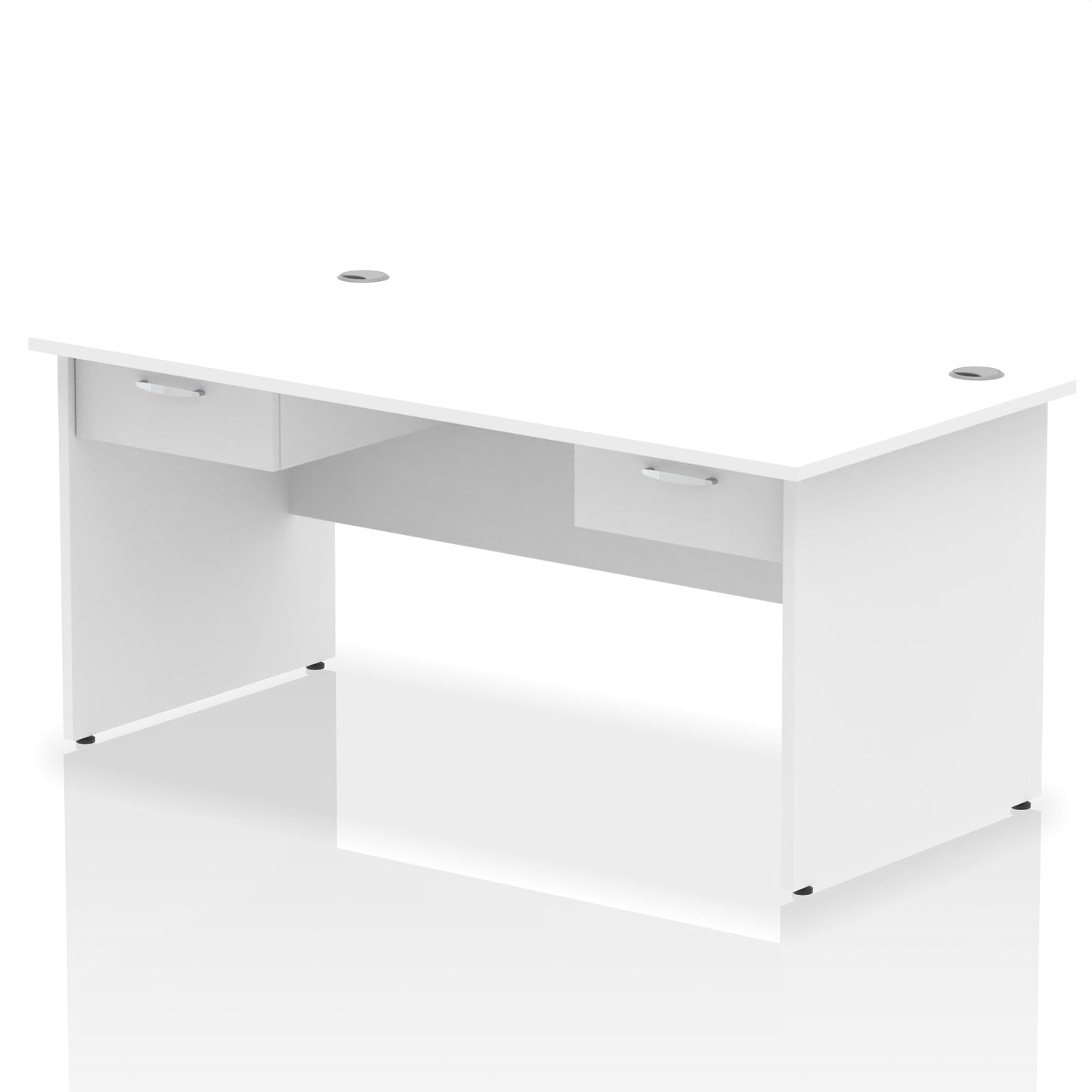 Impulse Panel End Straight Desk Frame With Two One Drawer Fixed Pedestals - Ergometric