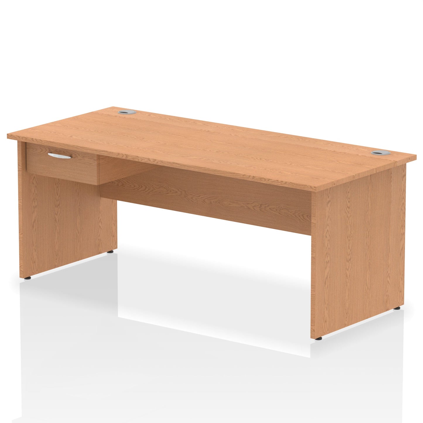 Impulse Panel End Straight Desk Frame With Single One Drawer Fixed Pedestal - Ergometric