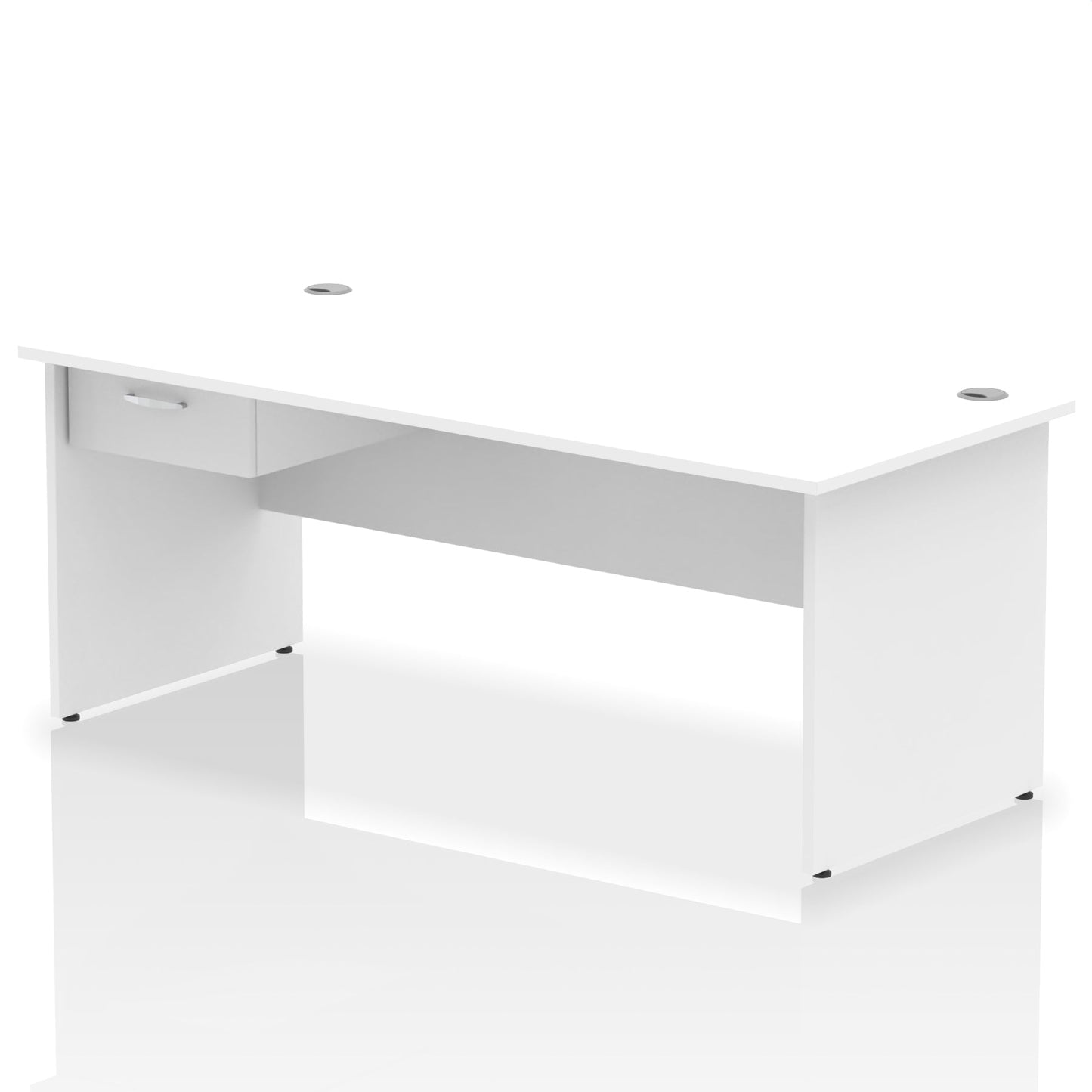 Impulse Panel End Straight Desk Frame With Single One Drawer Fixed Pedestal - Ergometric