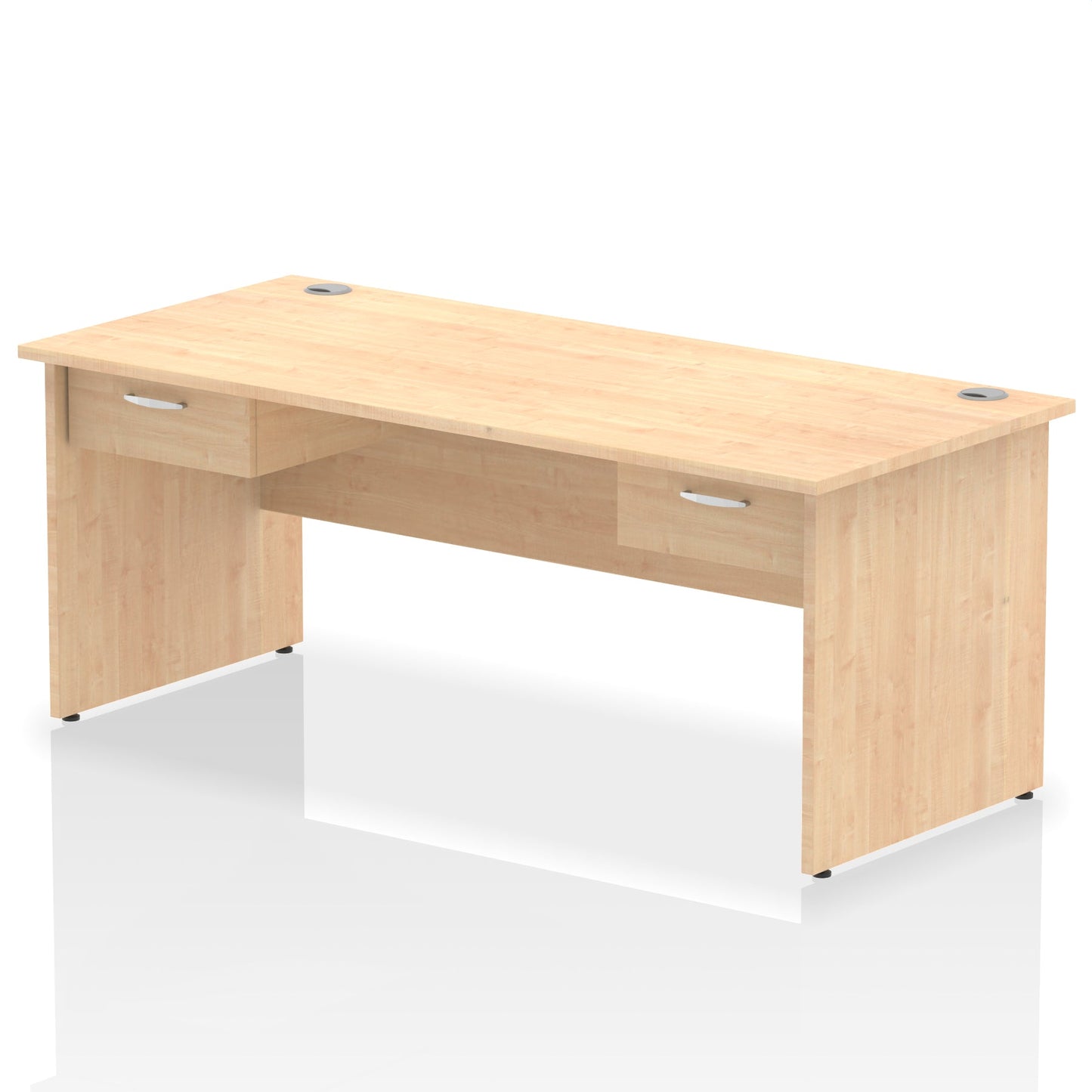 Impulse Panel End Straight Desk Frame With Two One Drawer Fixed Pedestals - Ergometric