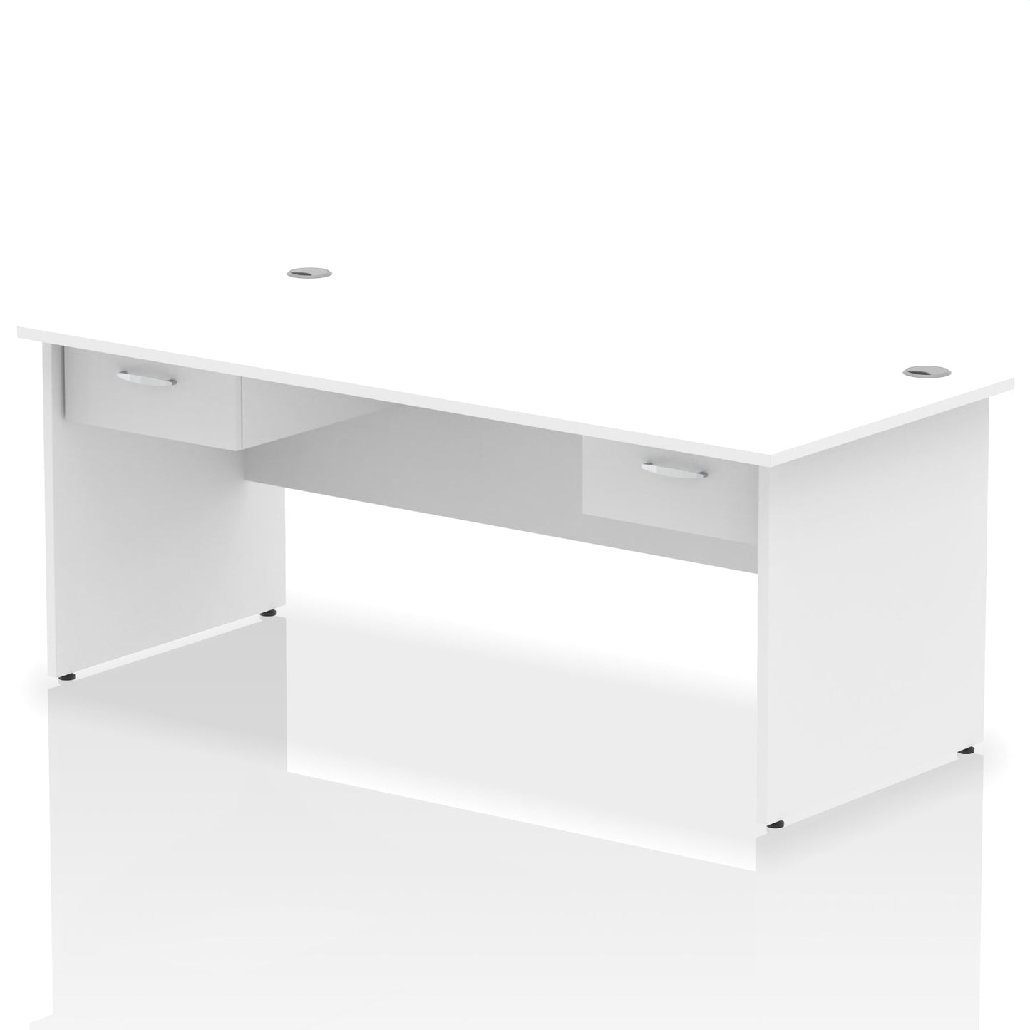 Impulse Panel End Straight Desk Frame With Two One Drawer Fixed Pedestals - Ergometric