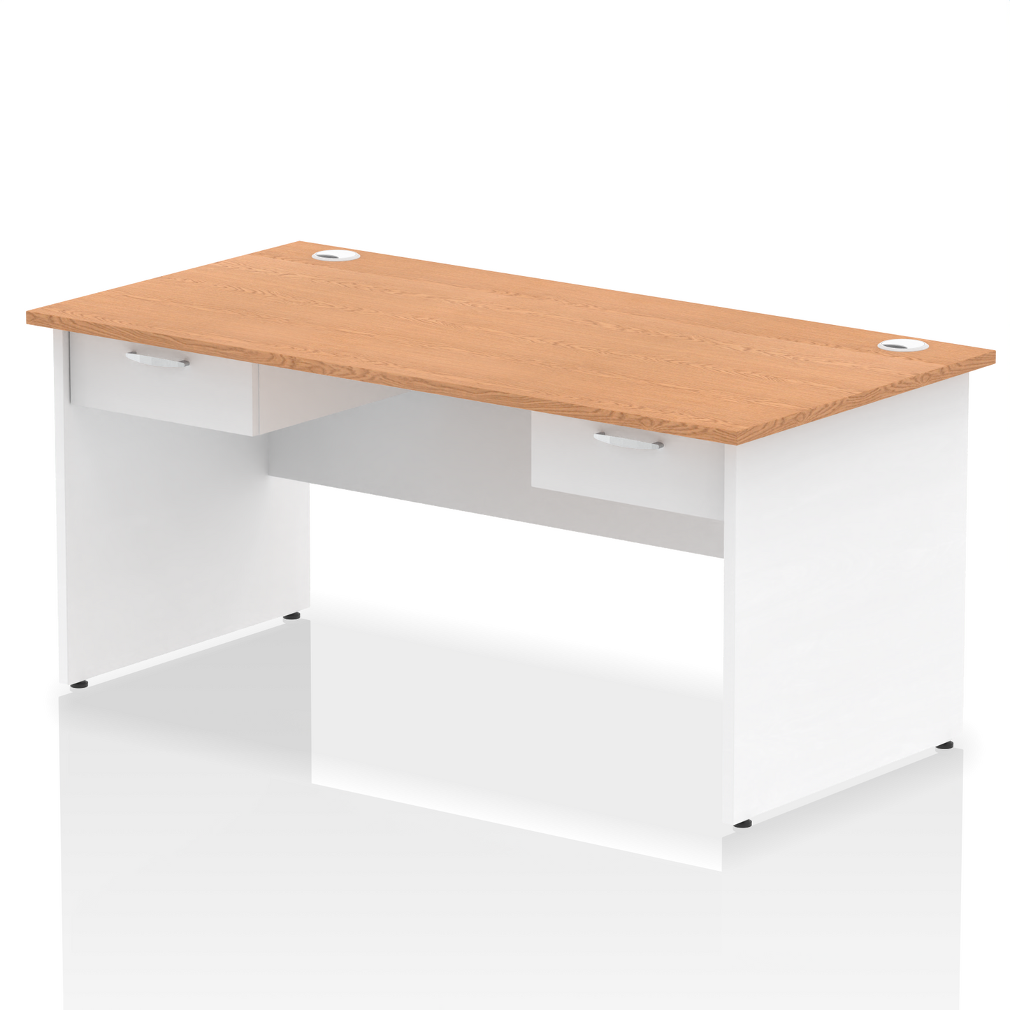 Impulse Panel End Straight Desk Frame With Two One Drawer Fixed Pedestals - Ergometric