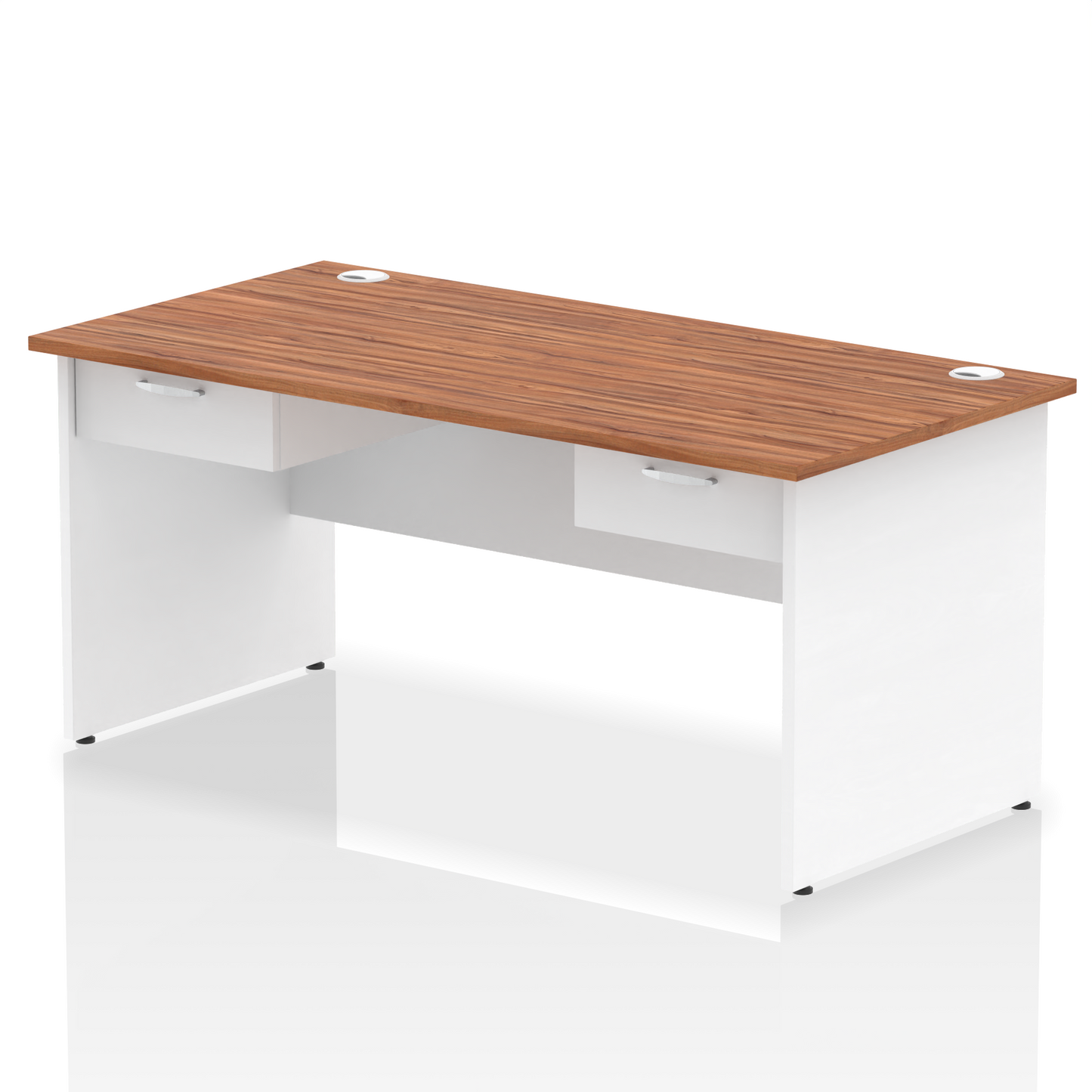 Impulse Panel End Straight Desk Frame With Two One Drawer Fixed Pedestals - Ergometric