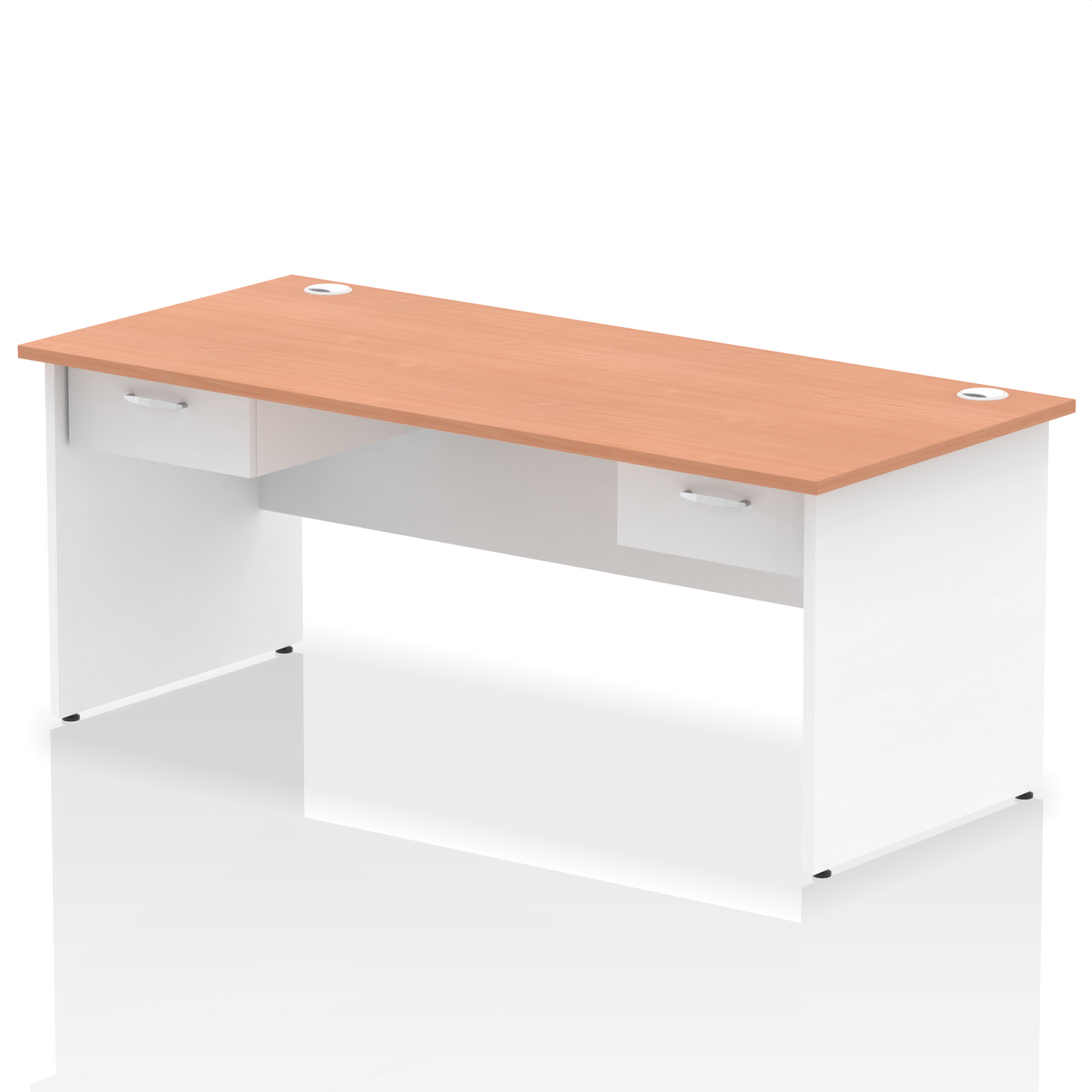 Impulse Panel End Straight Desk Frame With Two One Drawer Fixed Pedestals - Ergometric