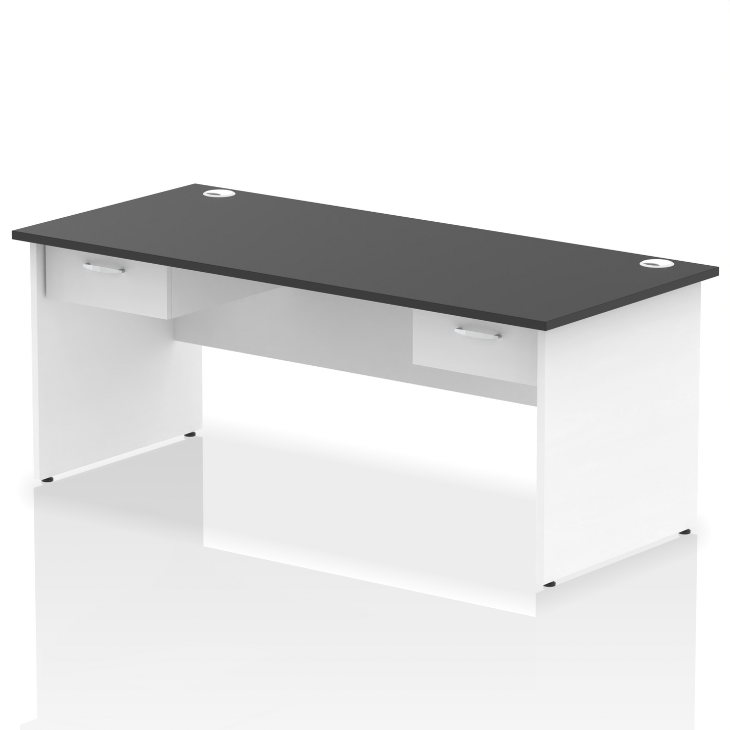 Impulse Panel End Straight Desk Frame With Two One Drawer Fixed Pedestals - Ergometric