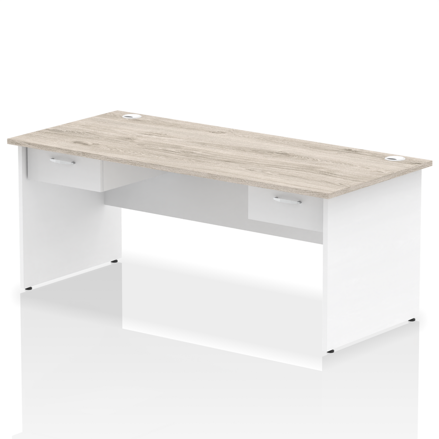 Impulse Panel End Straight Desk Frame With Two One Drawer Fixed Pedestals - Ergometric