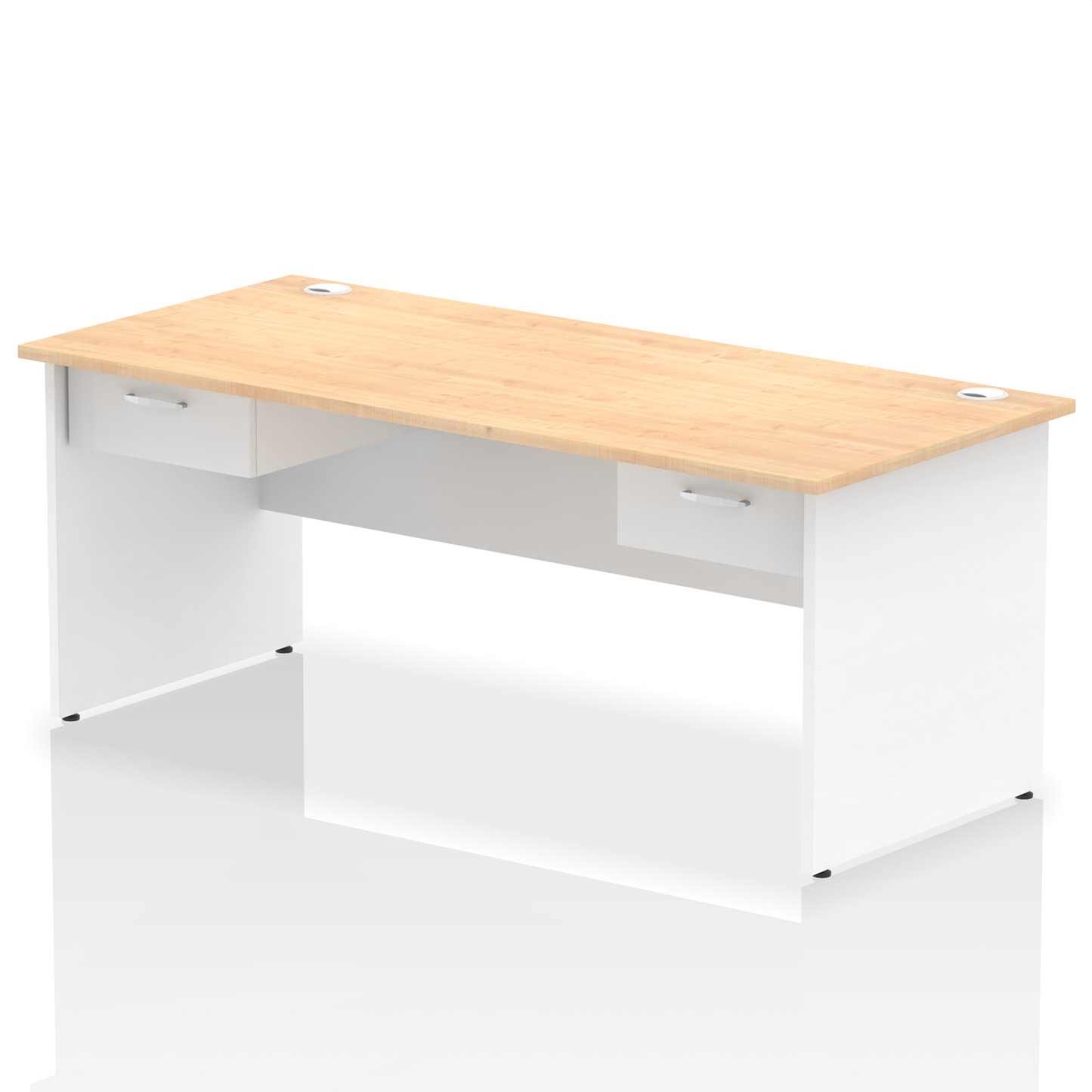 Impulse Panel End Straight Desk Frame With Two One Drawer Fixed Pedestals - Ergometric