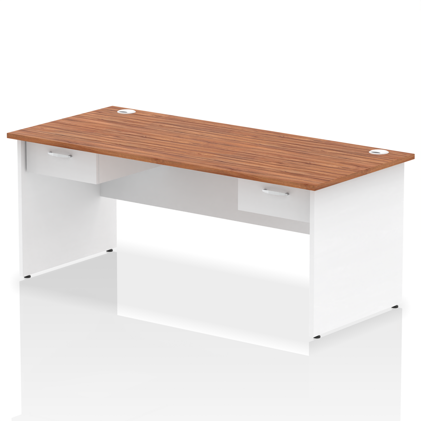 Impulse Panel End Straight Desk Frame With Two One Drawer Fixed Pedestals - Ergometric