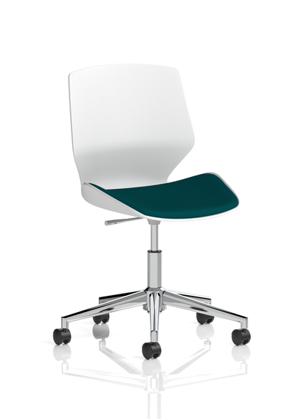 Florence 5 Star Base White Frame Fabric Visitor Chair - Ergometric