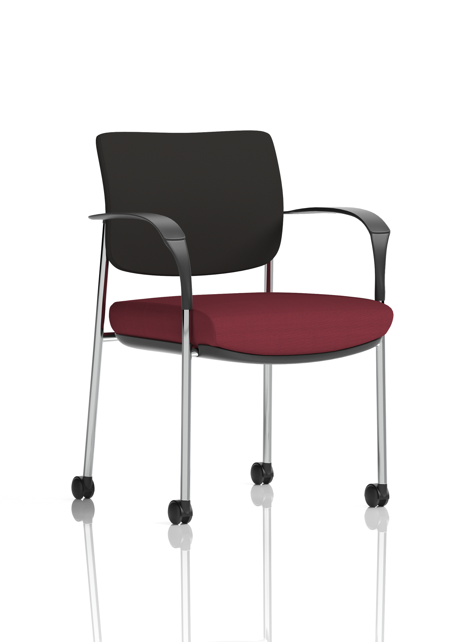 Brunswick Deluxe Medium Back Stacking Visitor Office Chair with Arms with Castors - Ergometric