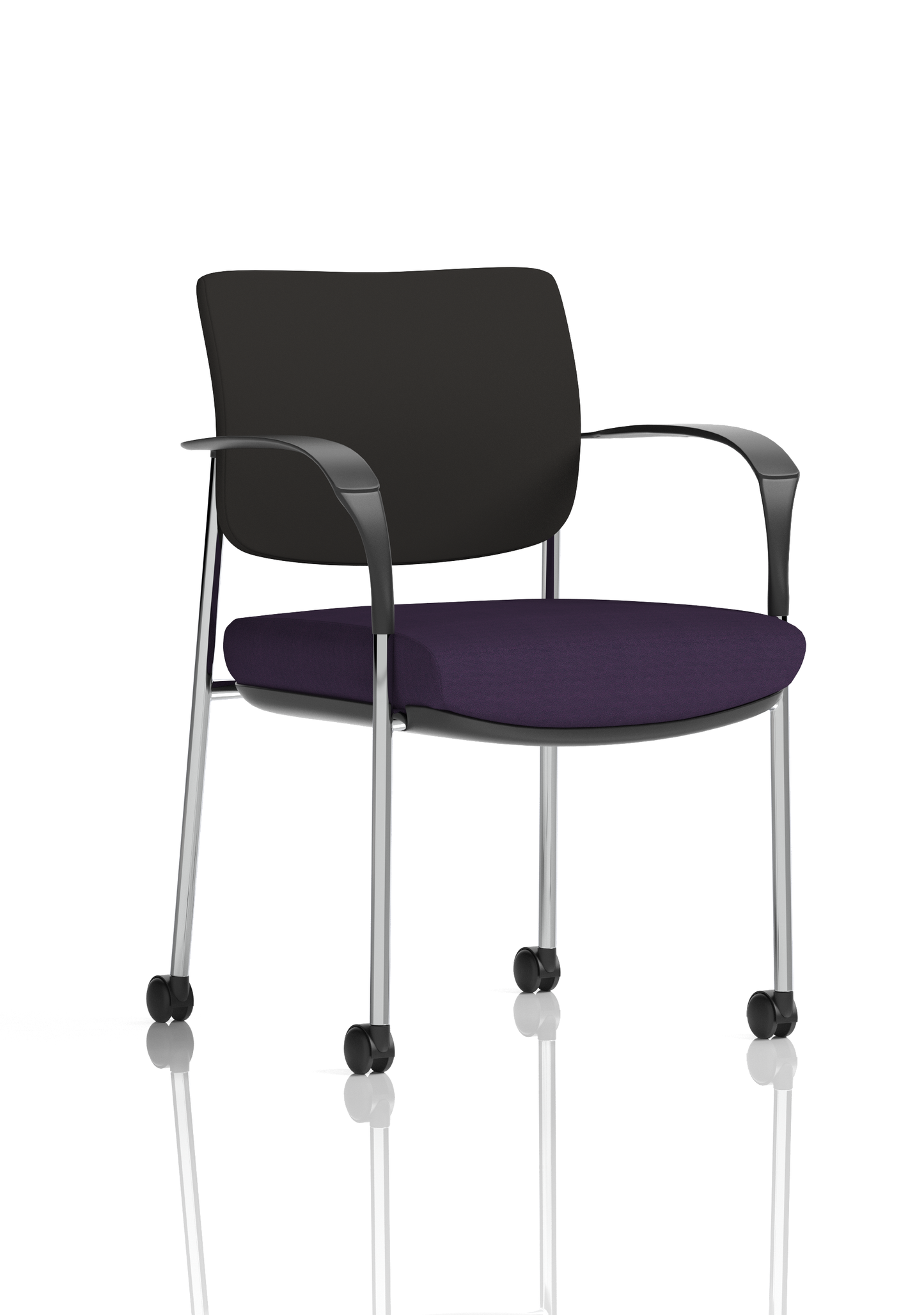 Brunswick Deluxe Medium Back Stacking Visitor Office Chair with Arms with Castors - Ergometric