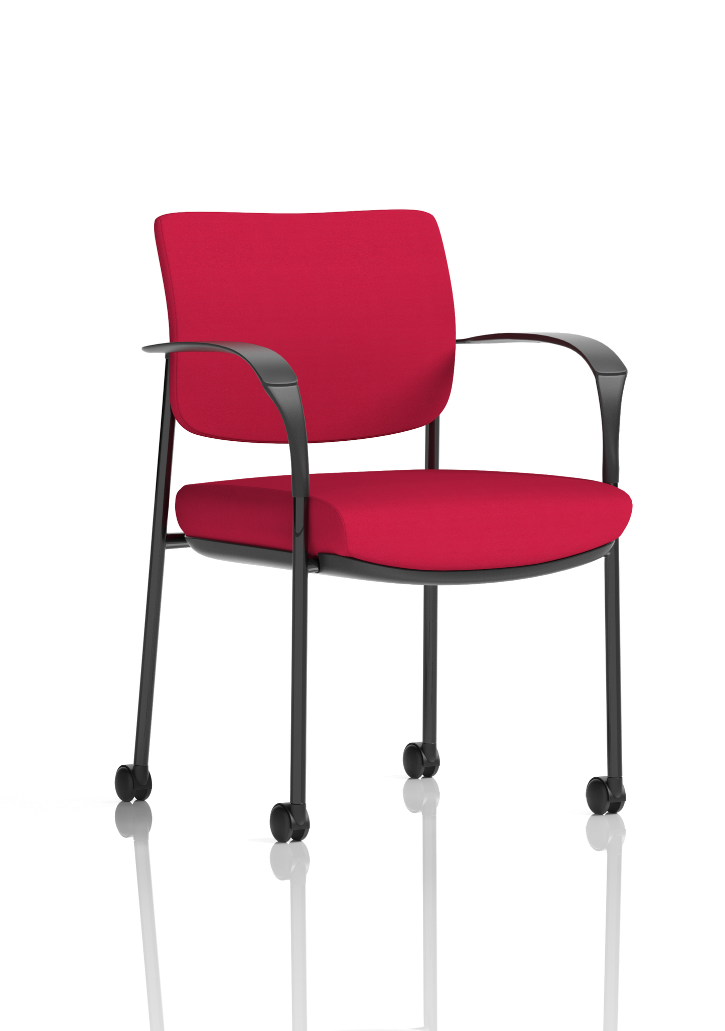 Brunswick Deluxe Medium Back Stacking Visitor Office Chair with Arms with Castors - Ergometric