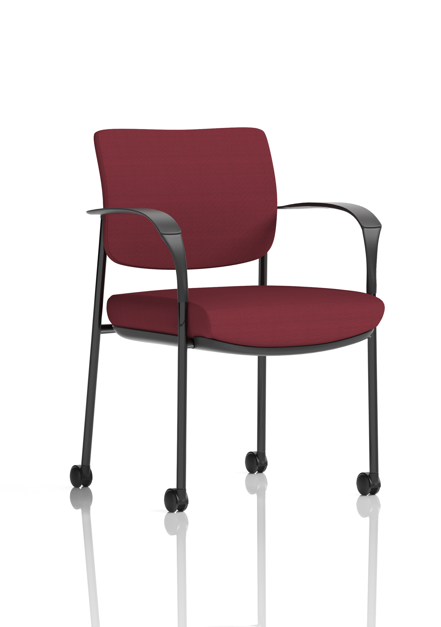 Brunswick Deluxe Medium Back Stacking Visitor Office Chair with Arms with Castors - Ergometric