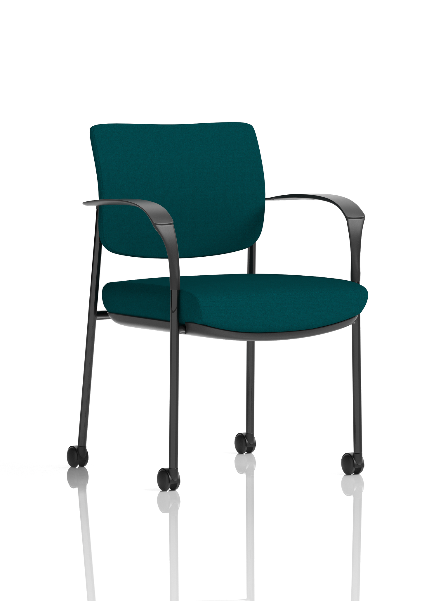 Brunswick Deluxe Medium Back Stacking Visitor Office Chair with Arms with Castors - Ergometric