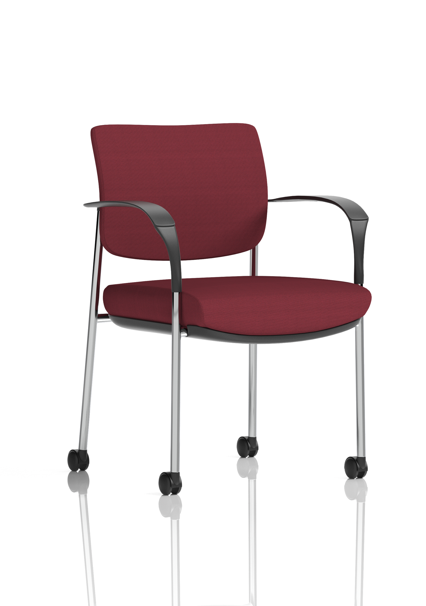 Brunswick Deluxe Medium Back Stacking Visitor Office Chair with Arms with Castors - Ergometric