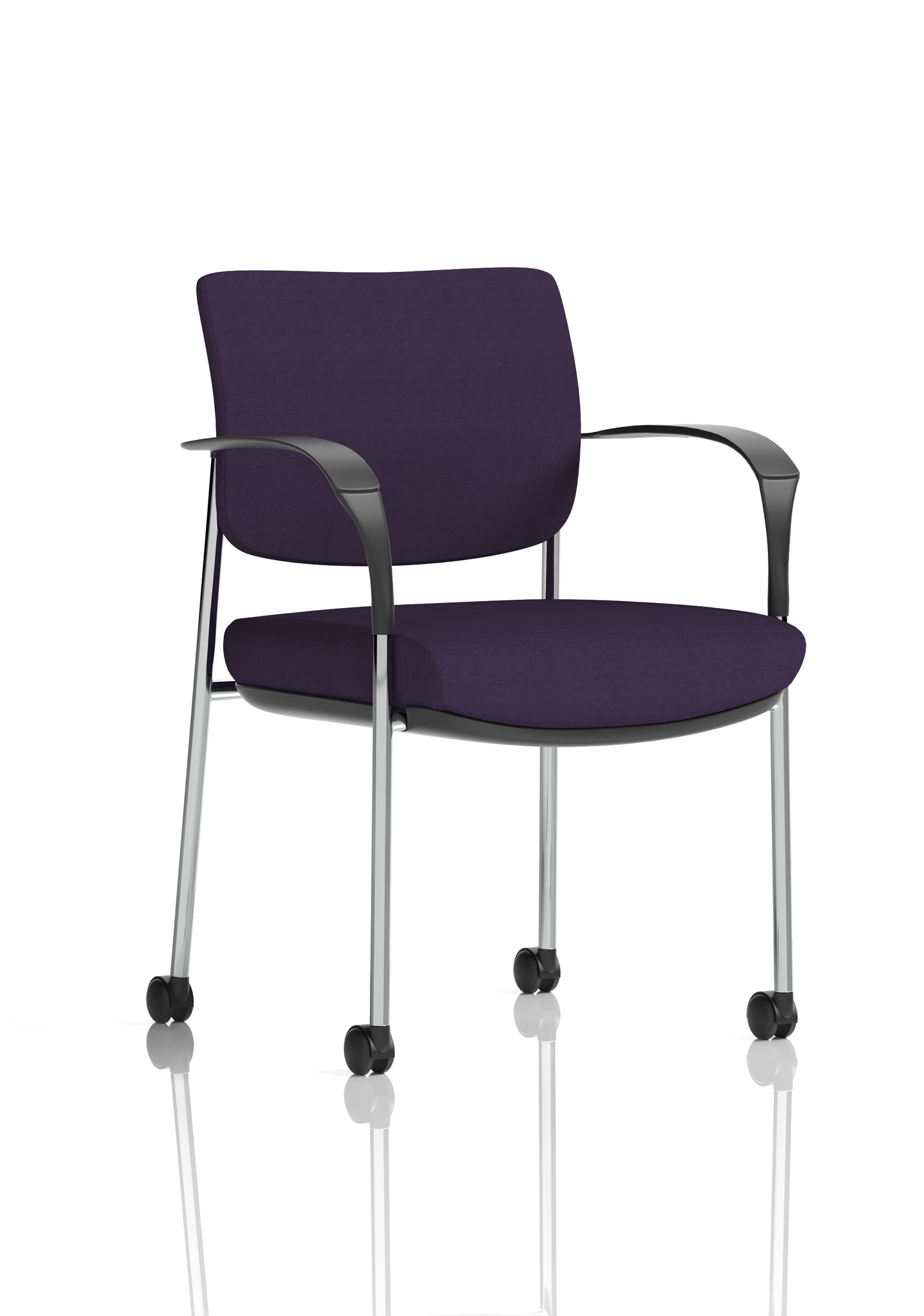 Brunswick Deluxe Medium Back Stacking Visitor Office Chair with Arms with Castors - Ergometric