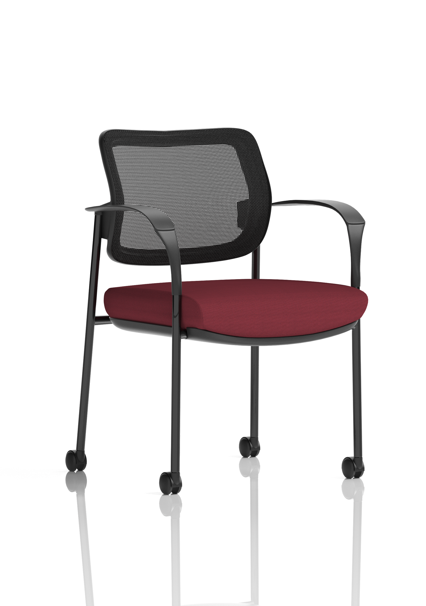 Brunswick Deluxe Medium Back Stacking Visitor Office Chair with Arms with Castors - Ergometric