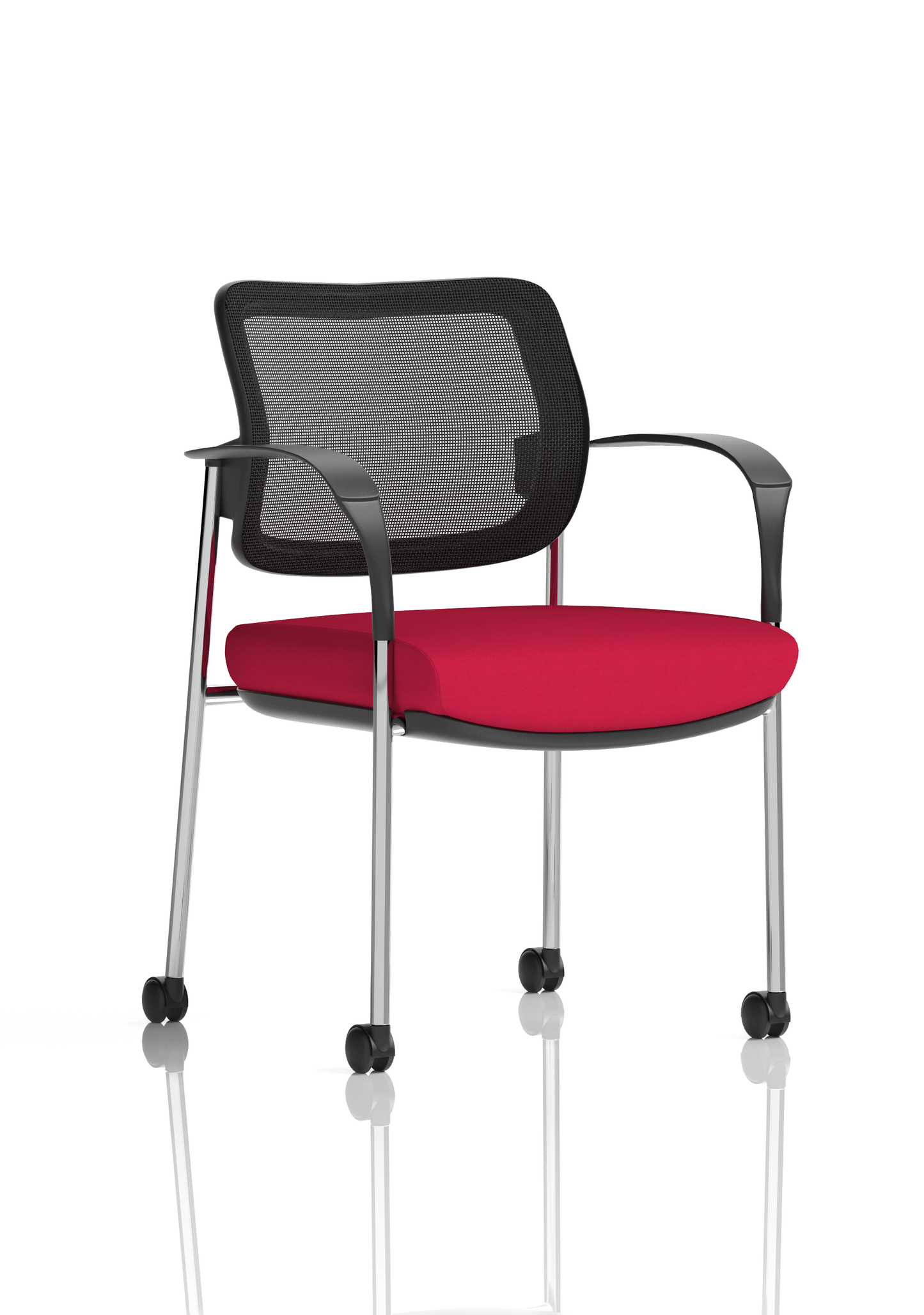 Brunswick Deluxe Medium Back Stacking Visitor Office Chair with Arms with Castors - Ergometric