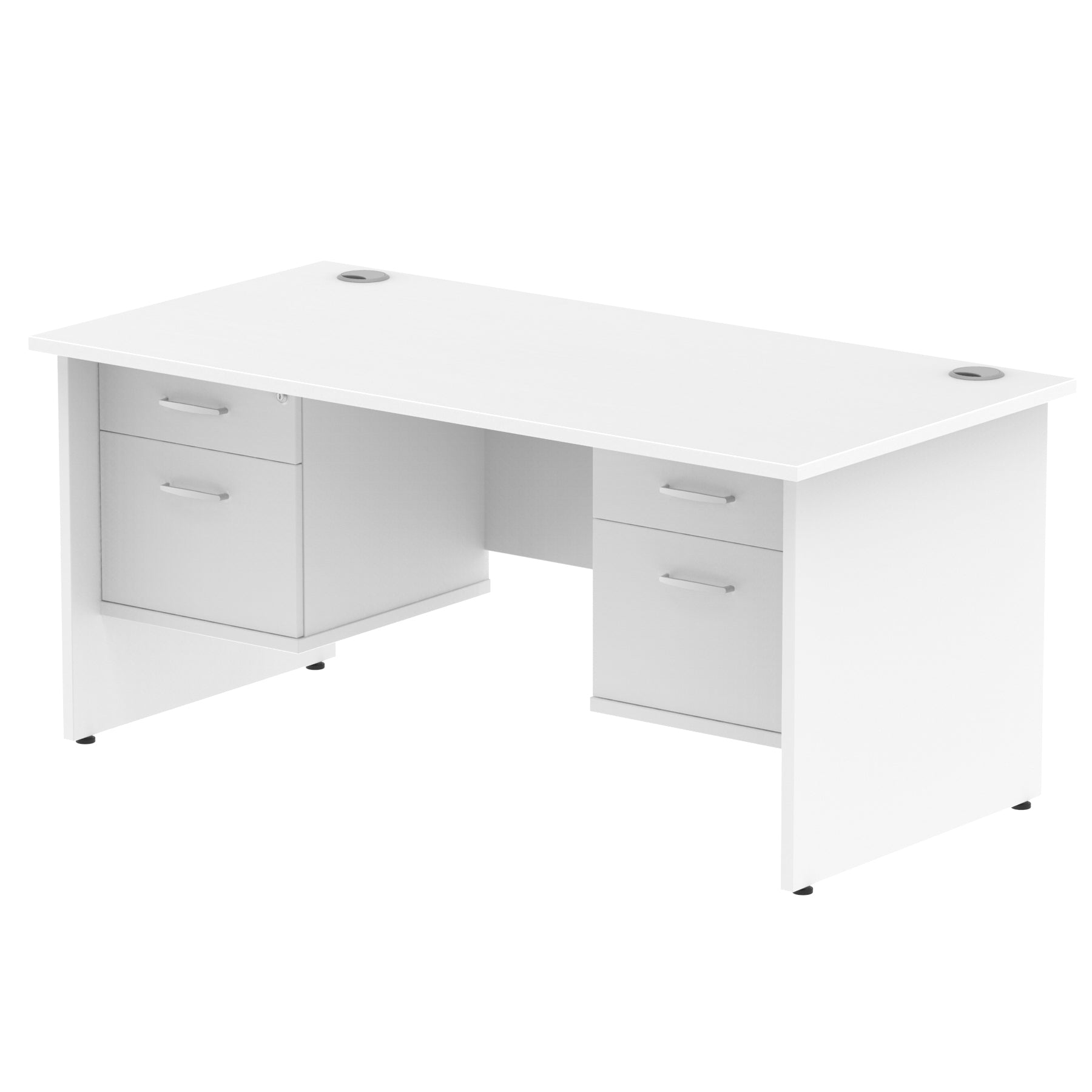 Impulse 1600mm Panel End Straight Desk With Two Fixed Pedestal - Ergometric