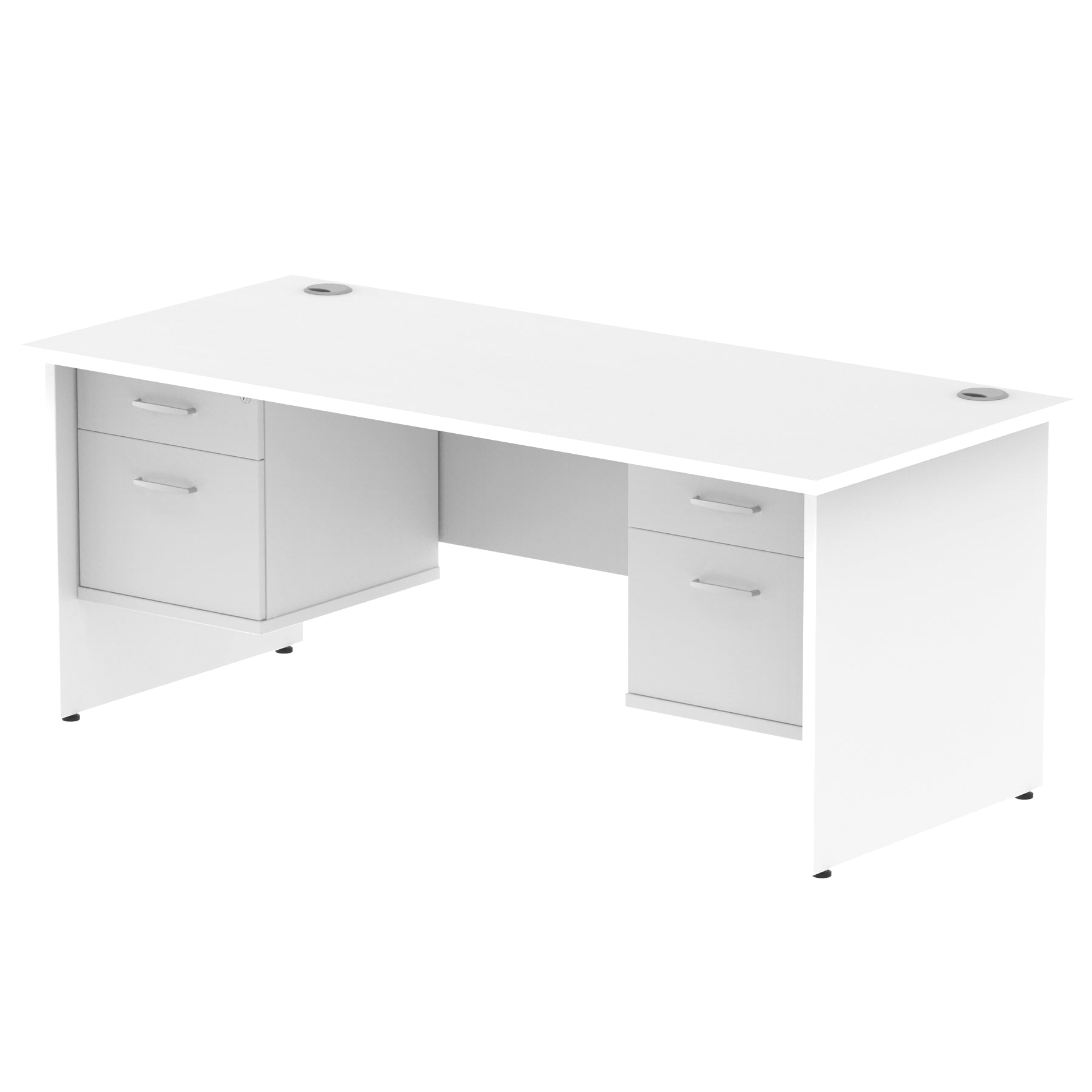 Impulse 1800mm Panel End Straight Desk With Two Fixed Pedestal - Ergometric