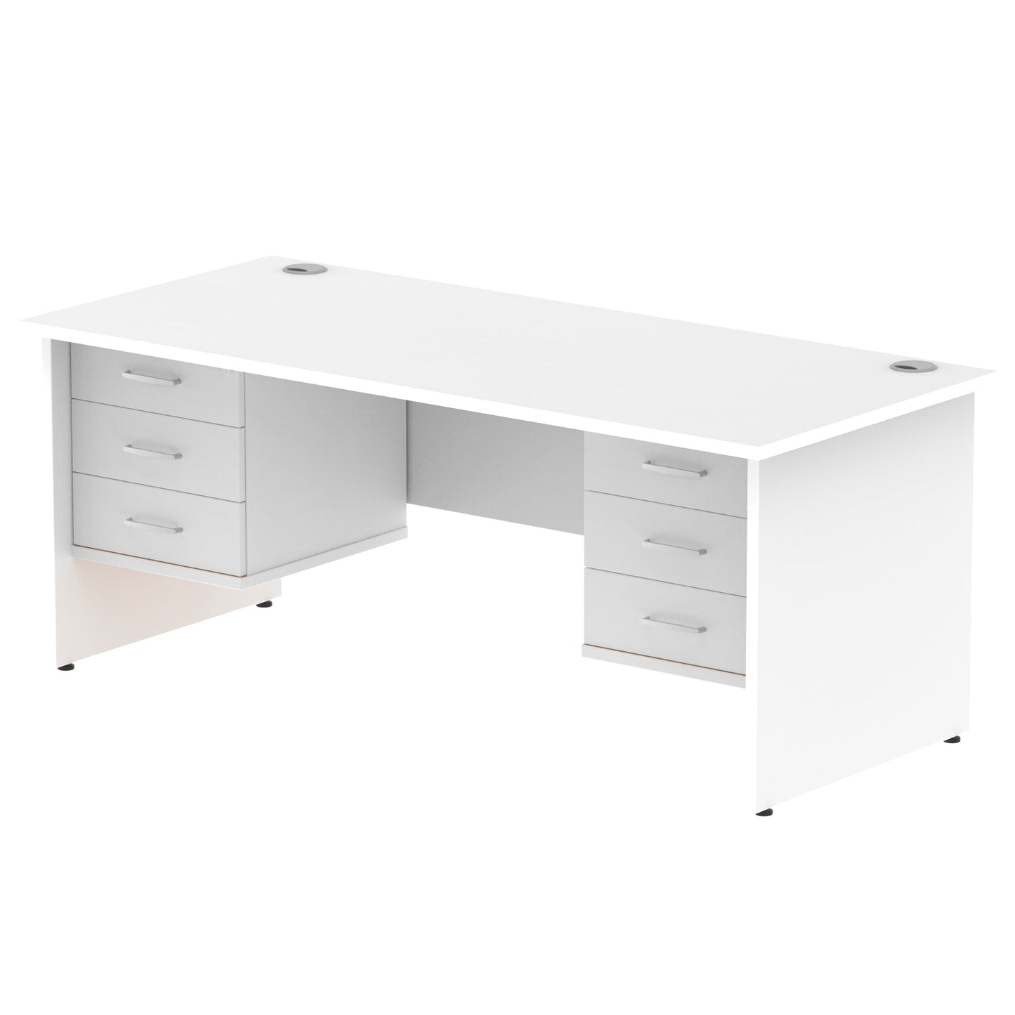 Impulse 1800mm Panel End Straight Desk With Two Fixed Pedestal - Ergometric