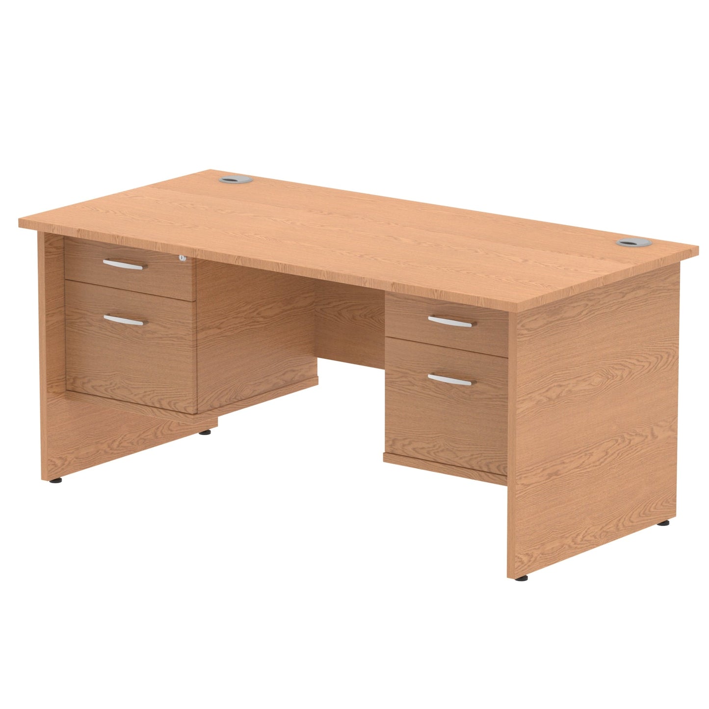 Impulse 1800mm Panel End Straight Desk With Two Fixed Pedestal - Ergometric