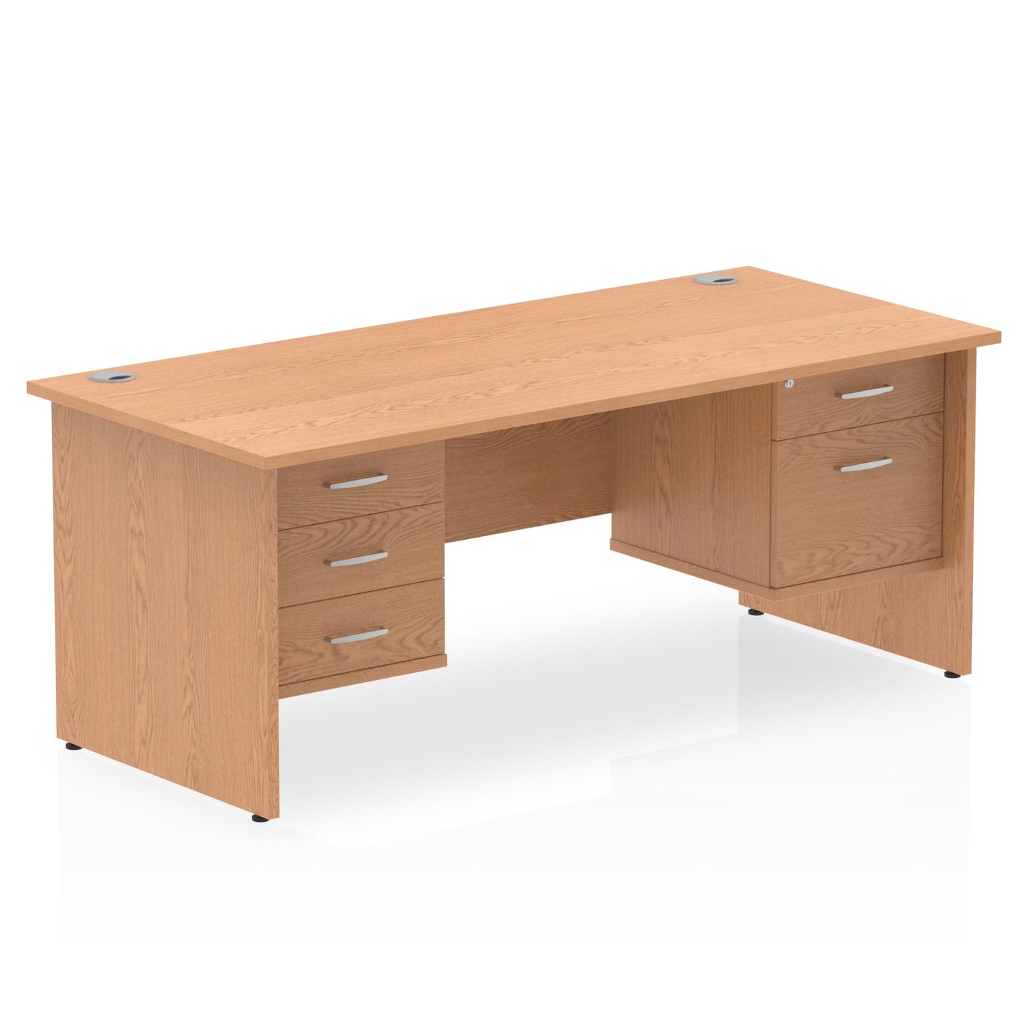 Impulse 1600mm Panel End Straight Desk With Two Fixed Pedestal - Ergometric