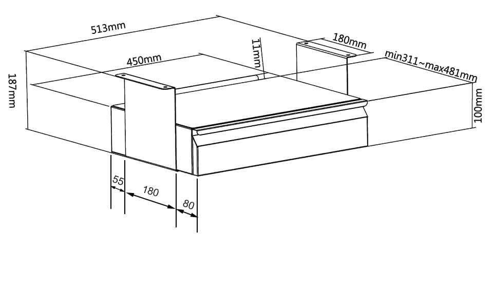 Compact Steel Under-Desk Storage Drawer